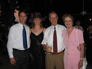 9/24/2007 Elizabeth's immediate family, younger brother David, father Laren, and mother Mary Eleanor, cellist, at a cousin's wedding in Austin, TX.