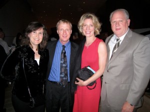 With Showtime fight announcerJimmy Lennon, Jr., wife Christine and Robert Lipsett at Disney Hall for the Colburn School Gala, April 09